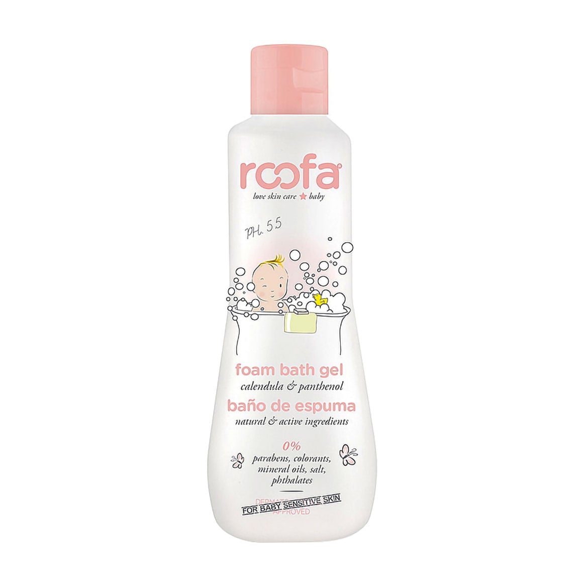 Дитяча гель-пінка для ванни Roofa Foam Bath Gel з календулою та пентенолом, 300 мл